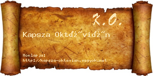 Kapsza Oktávián névjegykártya